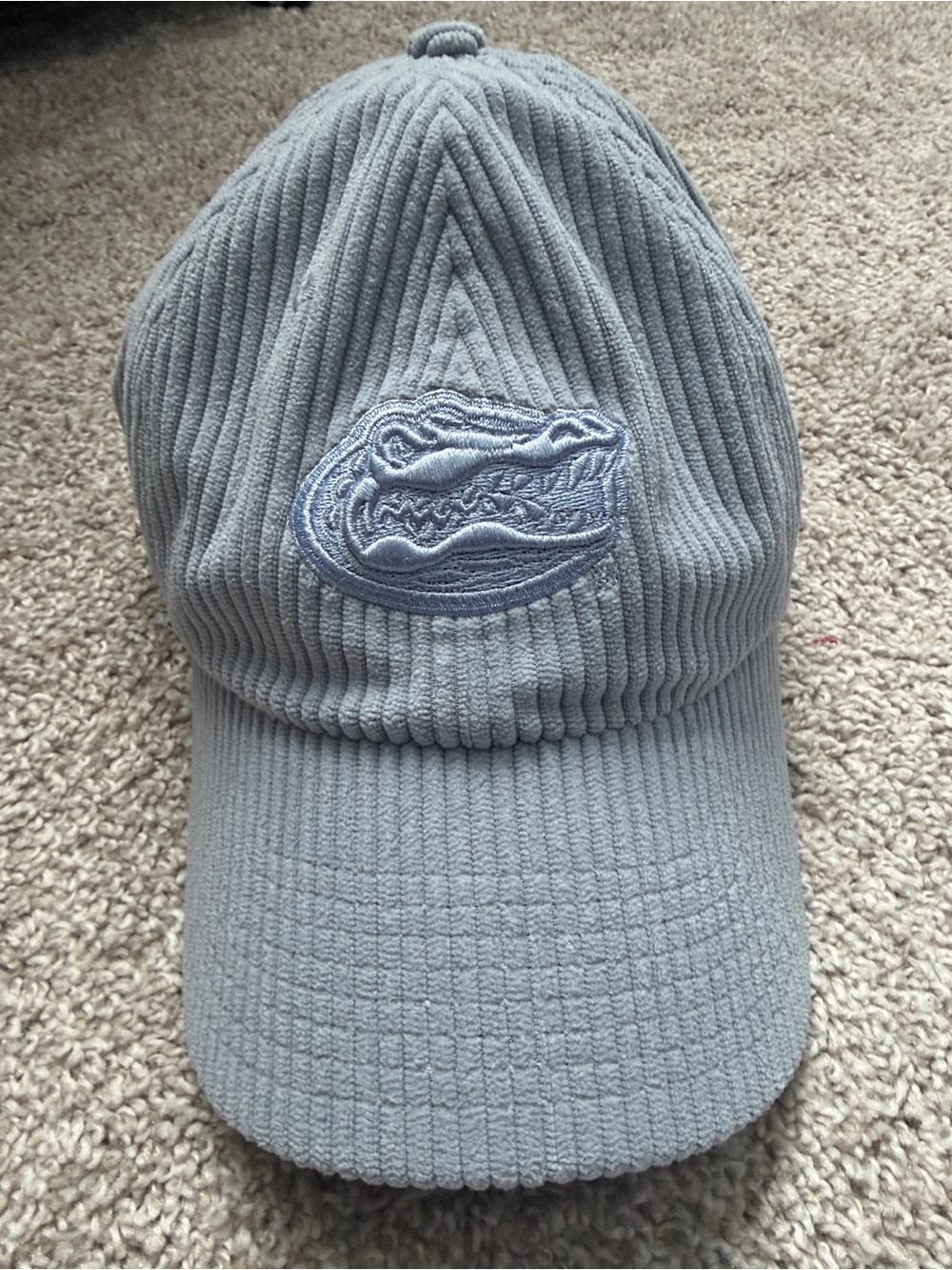Corduroy Baseball Cap in Light blue with Embroidered Florida gators Logo